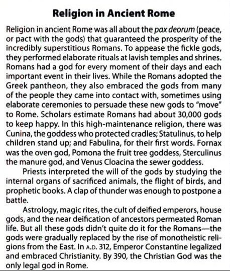 Rick Steves - Religion in Ancient Rome sidebar Rick Steves - Religion in Ancient Rome sidebar